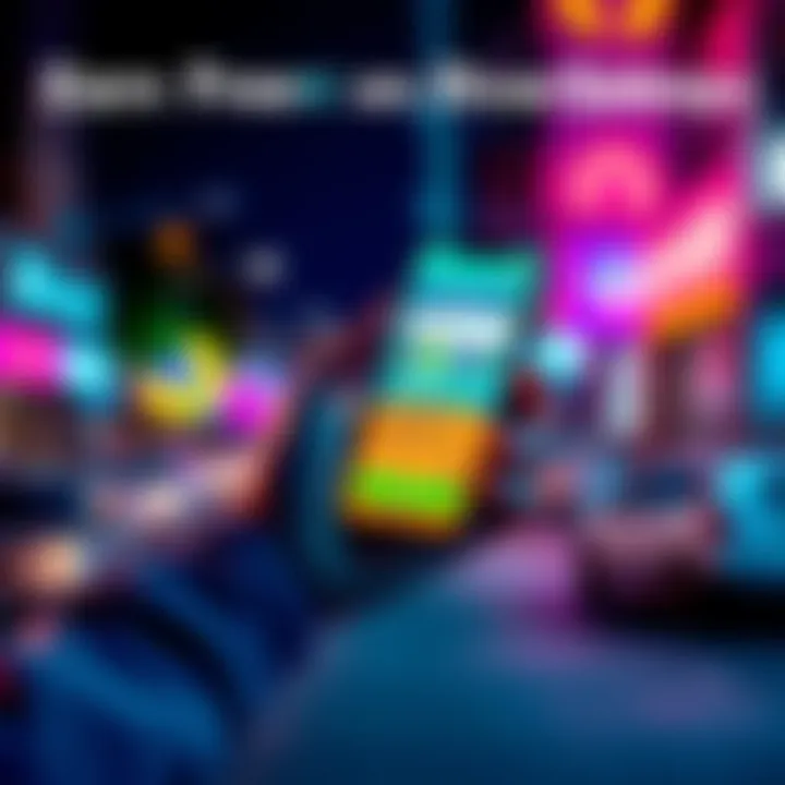 A person holding a smartphone displaying the RiverSweeps app, excited about earning free SC through signing up and completing tasks.