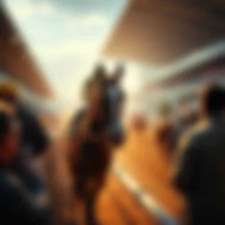 Eazy on the Eye at Wolverhampton A horse racing at Wolverhampton with spectators looking on, highlighting the tension of race results controversy.