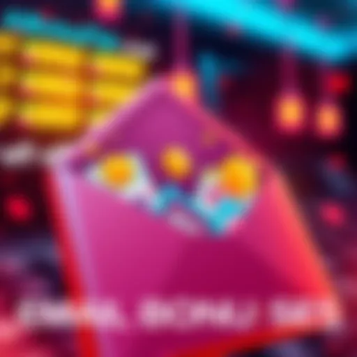 An email inbox showcasing various bonus offers with colorful icons representing rewards and discounts