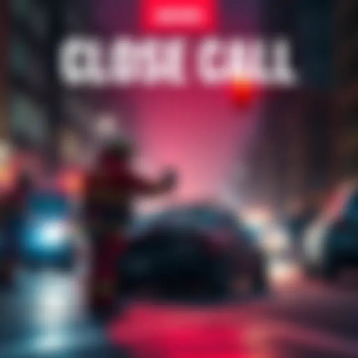 A dramatic scene showing a near accident with emergency responders at the location