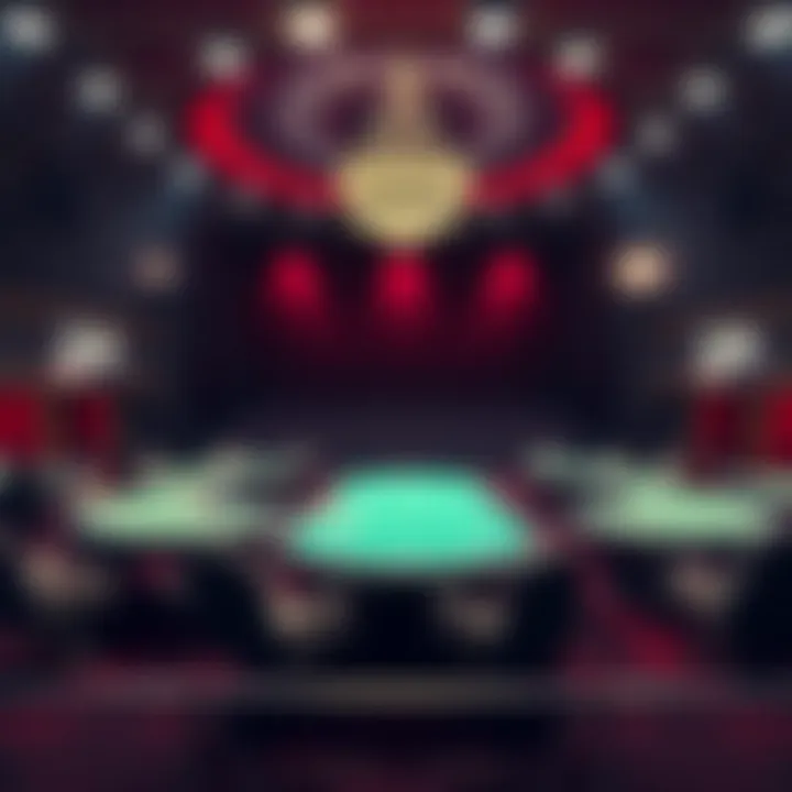 An empty poker tournament stage with chairs and tables, showing a lack of participants and excitement.