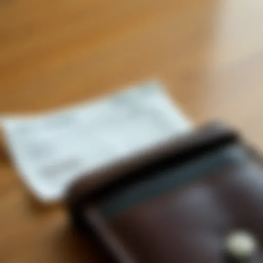 A close-up of an empty wallet next to a bank statement showing a low balance, symbolizing financial struggle and reflection.