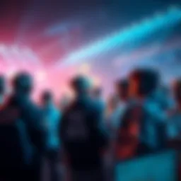 A group of people engaged in an esports betting discussion, analyzing statistics and predictions for an upcoming event.