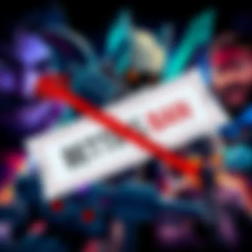 Visual representation of a betting slip crossed out with images of CS2 and League of Legends characters in the background