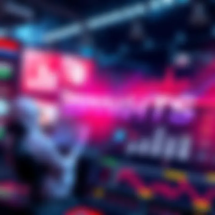 A dynamic graphic showing esports betting strategies and expert picks with gaming icons and charts
