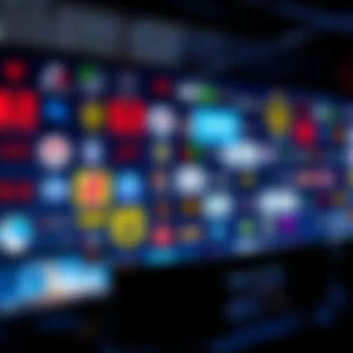 A collage of esports logos with betting odds and sportsbook promotions on a digital screen