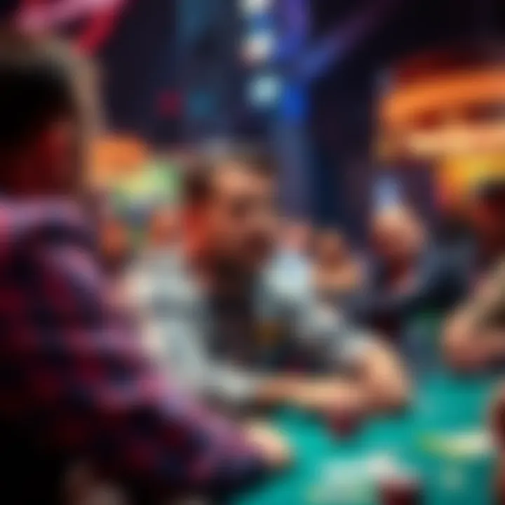 Ethan Klein calling out another player during a poker game, with a shocked audience in the background.