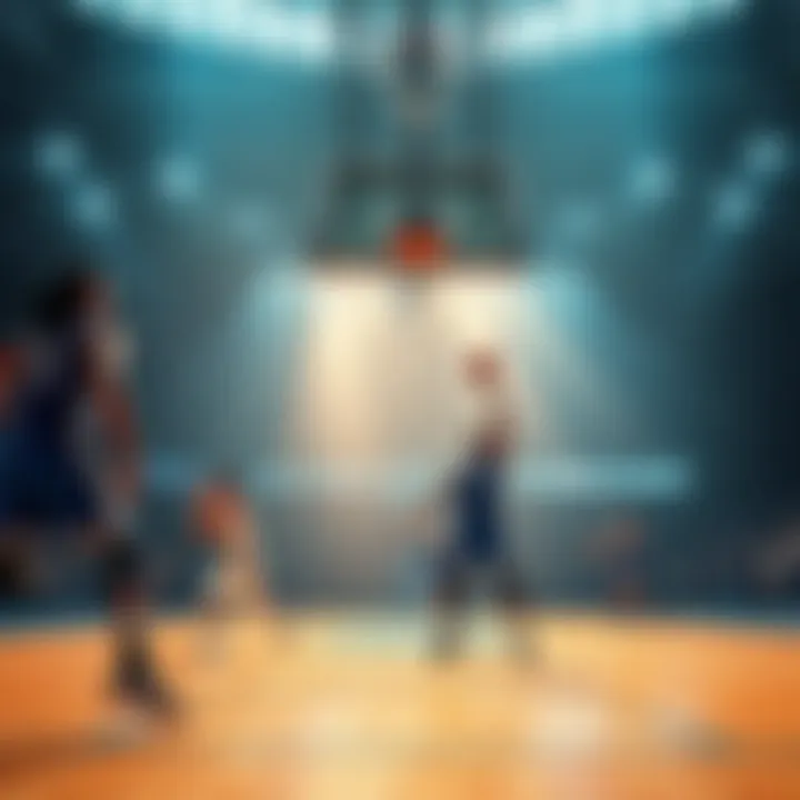 Players on a basketball court in Europe, showcasing teamwork and strategy in modern play.