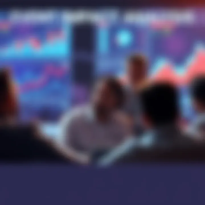 A group of experts discussing potential outcomes of a significant event, with charts and graphs in the background.