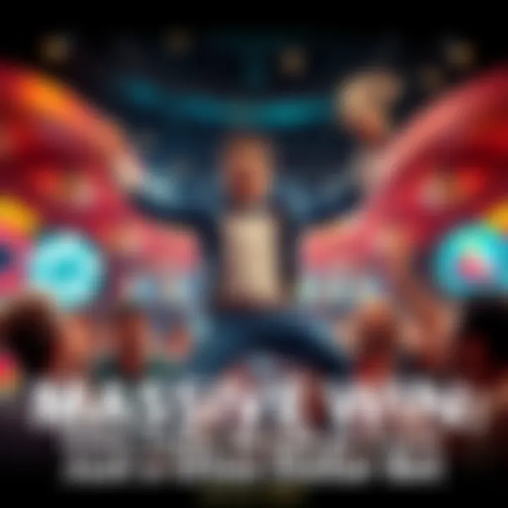 Excited Gambler Celebrating Win A person jumps with joy after winning a big prize from a small bet, holding cash in hand and cheering with friends around them.