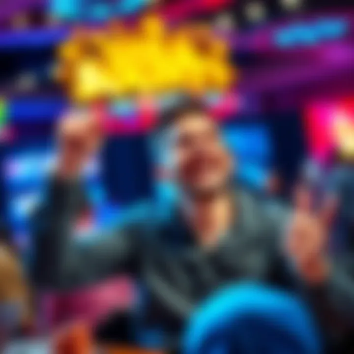 Excited player celebrating a jackpot win A player with a big smile celebrating their WPT Gold Bounty jackpot win during their first online tournament