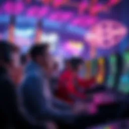 A vibrant scene showing players engaged in a dynamic new game, filled with colorful graphics and intense action, showcasing the potential for fun and investment in the gaming industry.