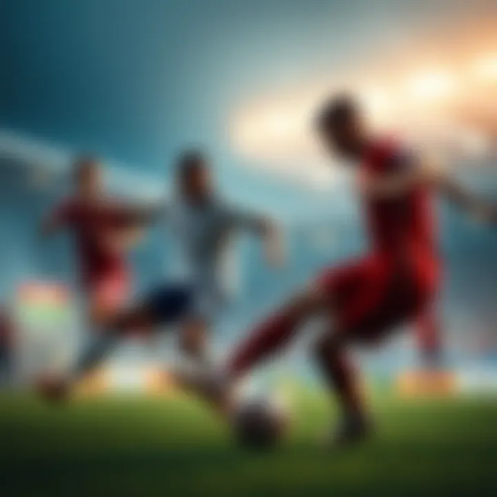 A thrilling moment from a soccer game featuring players in action, showcasing skillful dribbling and teamwork during a match on March 21.