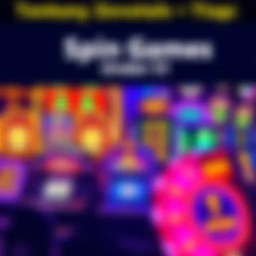 Colorful display of various spin games with vibrant themes and symbols