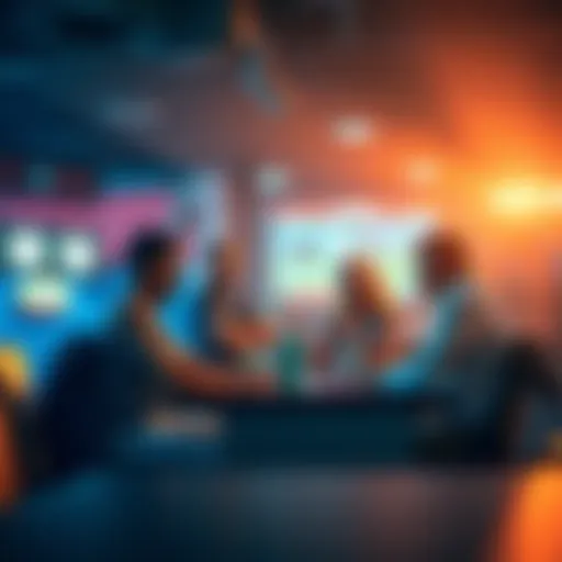 A group of friends gathered around a table, enthusiastically discussing their betting strategies for the upcoming games.