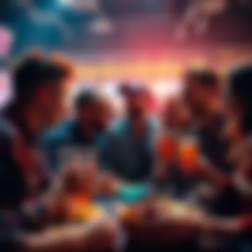 A group of friends enjoying the thrill of placing bets together, celebrating with drinks and snacks as they hope for a big win.