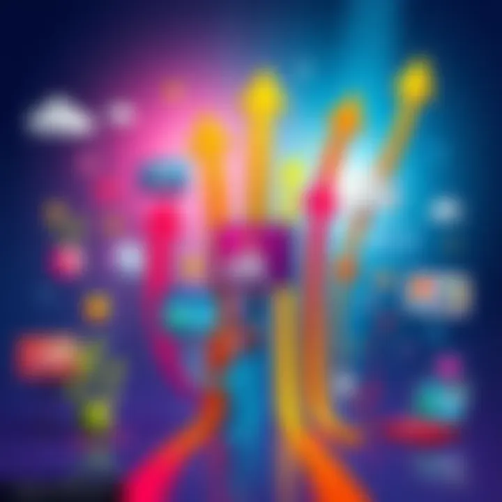 A vibrant illustration showing various positive news updates represented by colorful icons and arrows pointing upwards, symbolizing growth and progress.