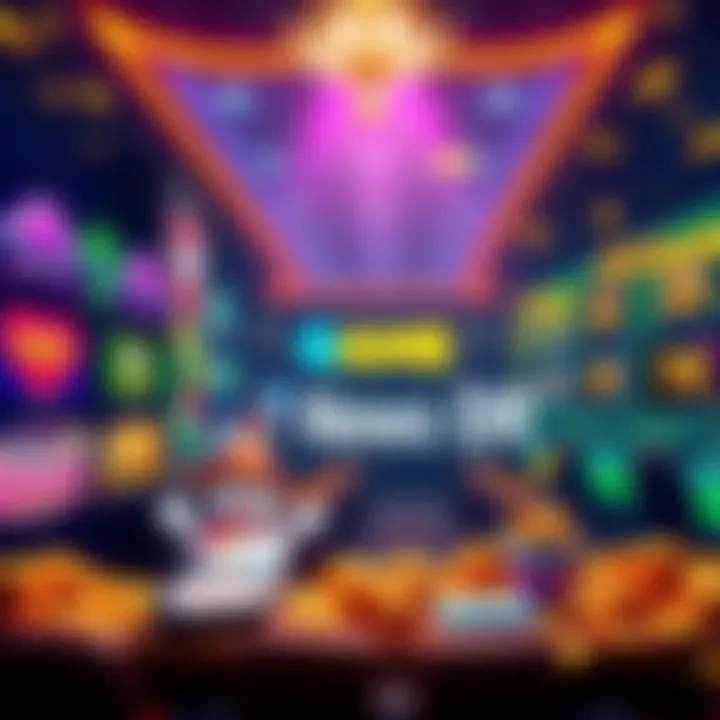 A colorful display of gaming promotions with cash prizes and rewards