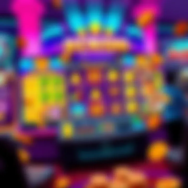 Exciting Gaming Rewards A colorful gaming screen showing rewards and bonuses, with animated icons and characters celebrating. Bright and engaging visuals highlight the gaming excitement.