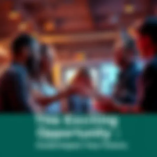 A group of people discussing a potential opportunity with excitement and interest
