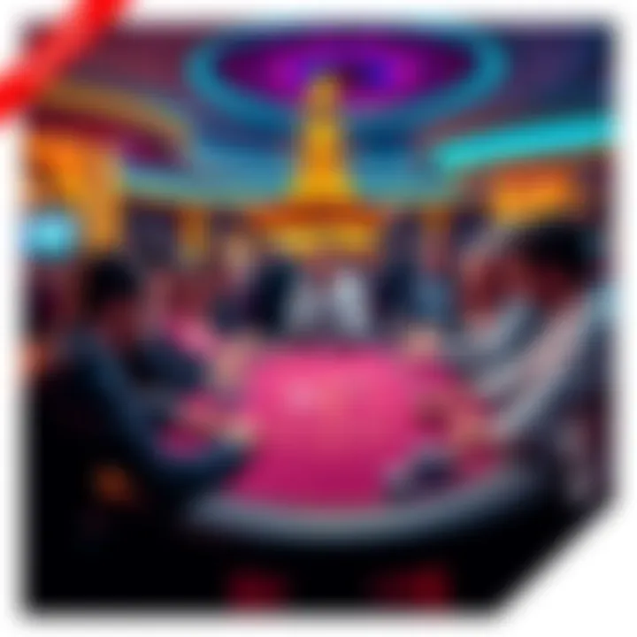 A vibrant scene of players at the Wynn Las Vegas poker table, showcasing intense competition and international flair.