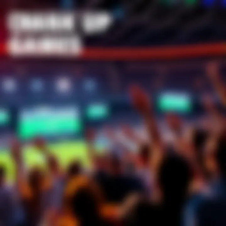 Fans watching multiple games on screens, celebrating in excitement.