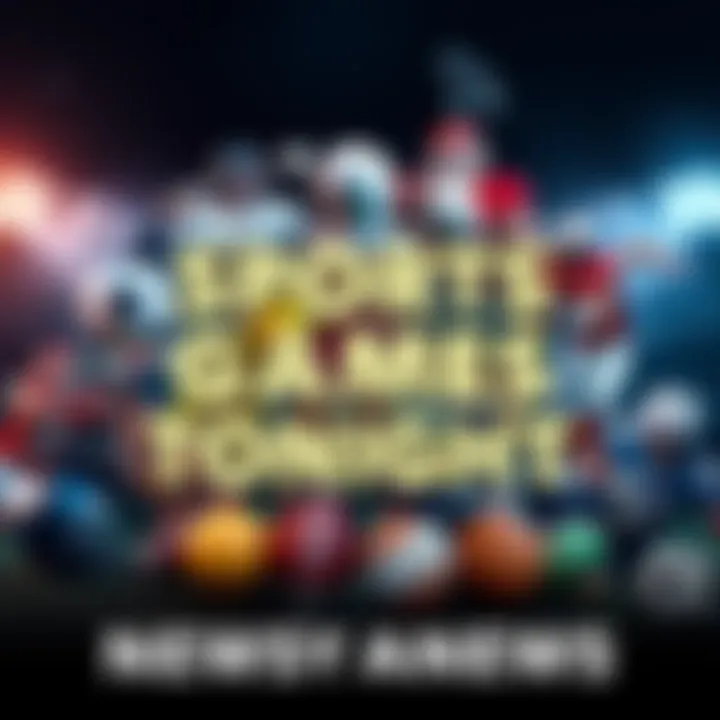 Exciting Sports Games Tonight A collage of various sports symbols representing the key games and players to watch tonight.