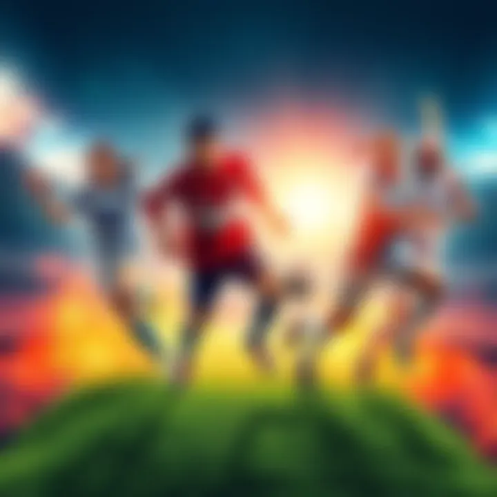 Players from soccer, college basketball, and college baseball in action during games