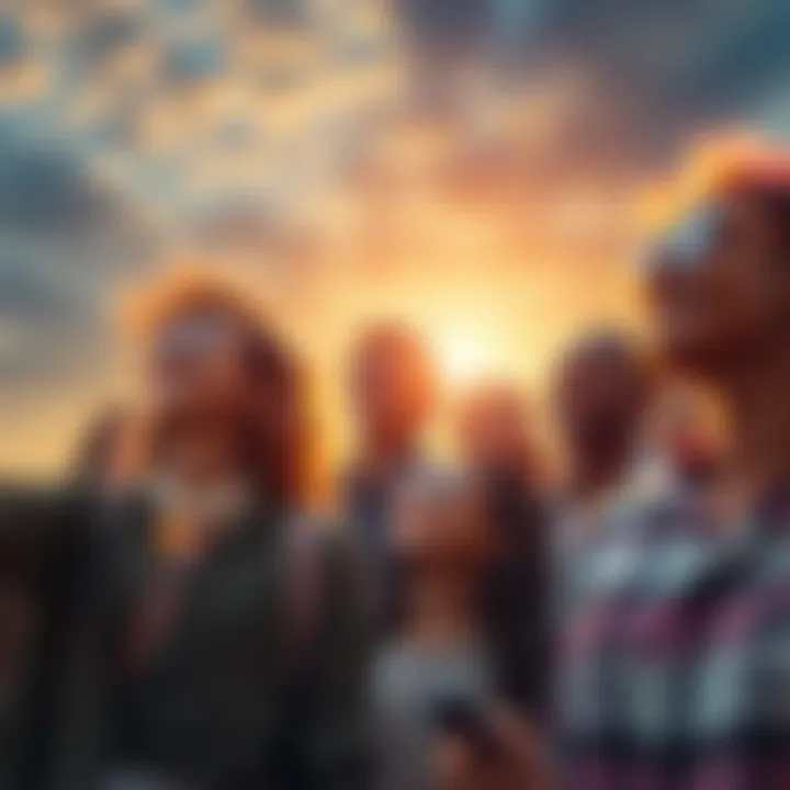 Exciting Updates Journey A group of diverse people looking ahead with excitement and hope, symbolizing new experiences and changes on the horizon.