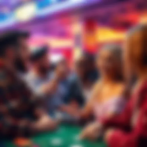 A group of players discussing their experiences at Exoro Casino, showcasing excitement and mixed reactions.