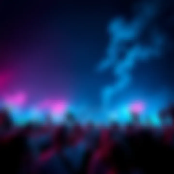 A crowd of people looking up excitedly at a darkened sky, hinting at an event about to unfold.