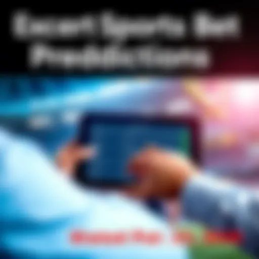 Expert Sports Bet Prediction A person analyzing sports stats on a tablet with betting odds displayed