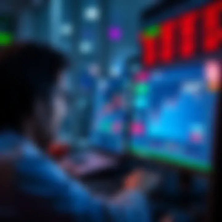 A person analyzing betting strategies on a computer, showing graphs and data related to betting profits and fades.