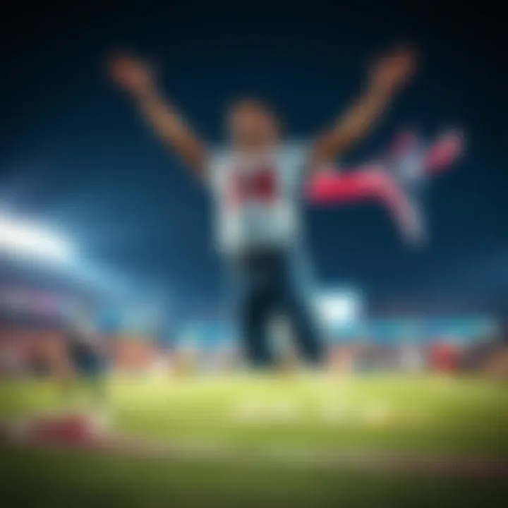 Excited fan jumping in celebration after an NFL team wins on Thursday Night Football