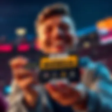 Fanatics Sportsbook Sign-Up Bonus A joyful person holding a smartphone displaying the Fanatics Sportsbook app with a bonus banner