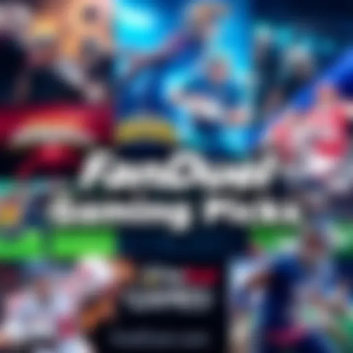 A vibrant collage of popular games on FanDuel showcasing top picks and strategic gameplay.