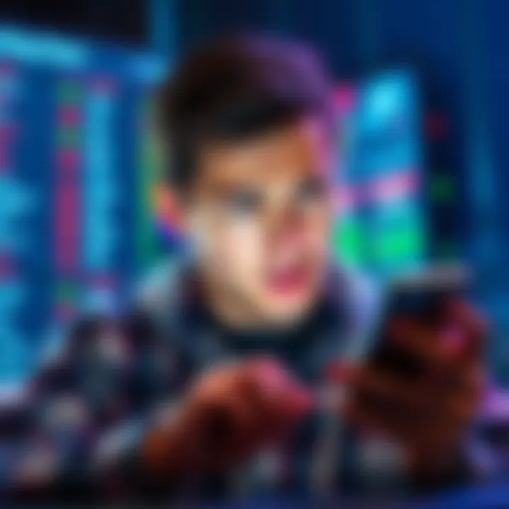 Fanduel Betting Controversy A person looking frustrated while checking their betting results on a phone, with a background showing sports graphics and betting odds.