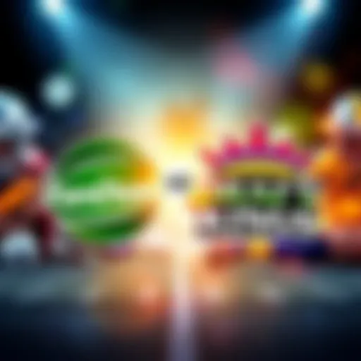 A graphic showing contrasting logos of FanDuel and DraftKings with a backdrop of injured players and betting slips