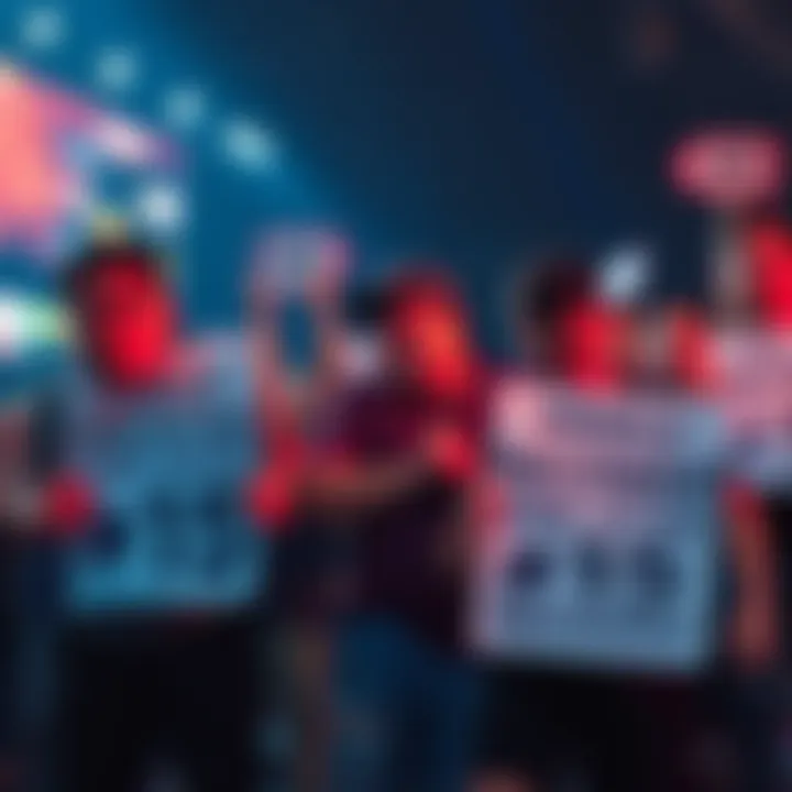 Fans express frustration over recovery payout Group of fans showing disappointment and frustration about the low payout after a game recovery, holding signs demanding better odds and transparency.