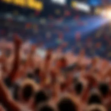 Excited fans cheering and celebrating after the team's victory last night.