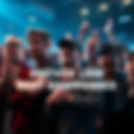 Group of disappointed fans showing emotions after their team loses a game