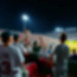 Excited fans in the stands watching the star player during the game, filled with anticipation for a big hit.