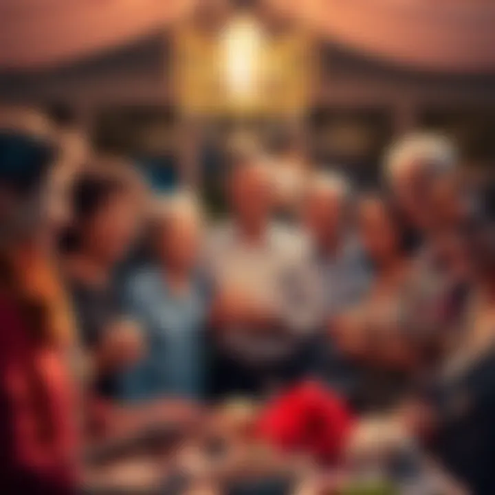 Farewell Celebration A group of people gathered for a retirement party, smiling and sharing memories while holding farewell gifts.