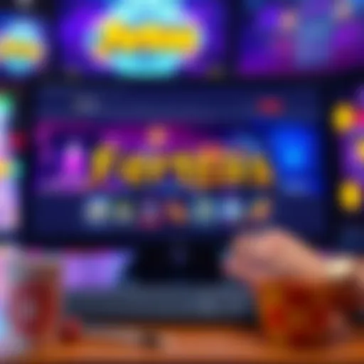 A computer screen displaying the Fertcas online gambling site with colorful graphics and game options.