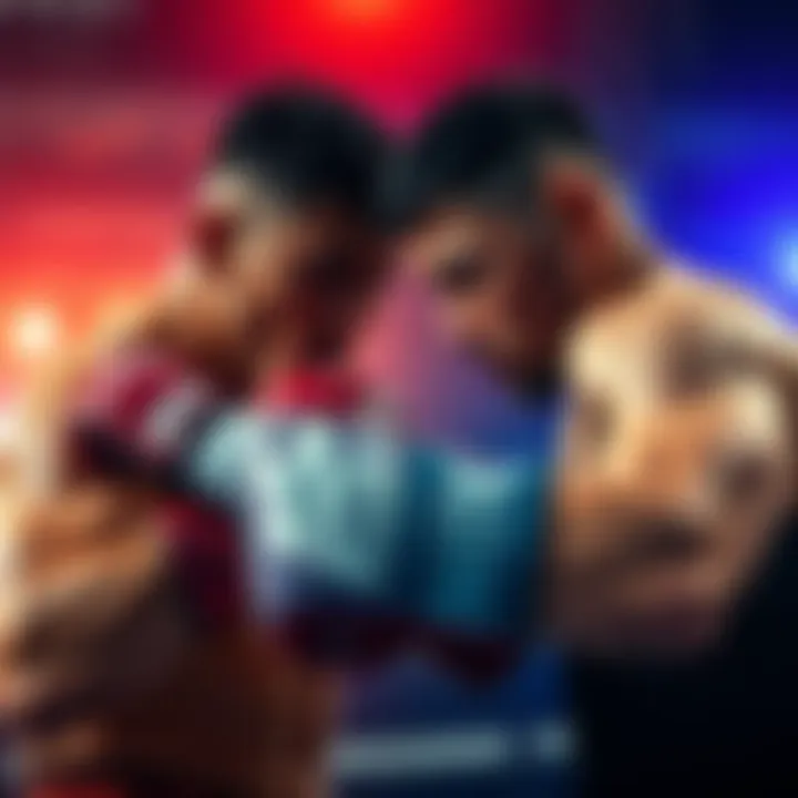 Two fighters training and strategizing for the upcoming co-main event, showcasing intensity and focus.