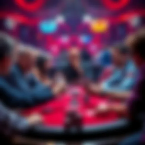 A live poker tournament final table with players reacting in disbelief to a bluff, showcasing their frustration and surprise. One player shows a weak hand, while others express heated emotions.