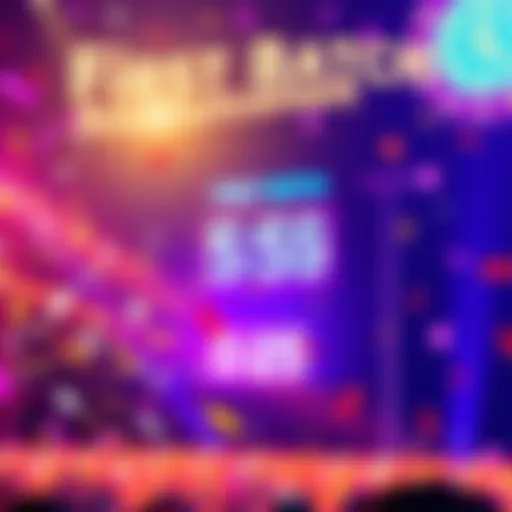A vibrant event graphic showcasing the first batch reveal with festive elements like confetti and a countdown clock.