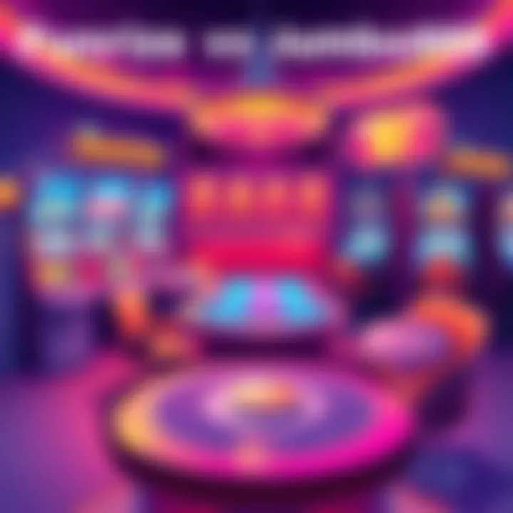 A vibrant illustration showing fishing games, slot machines, and a live dealer table, representing Funrize and Jumbo88 platforms