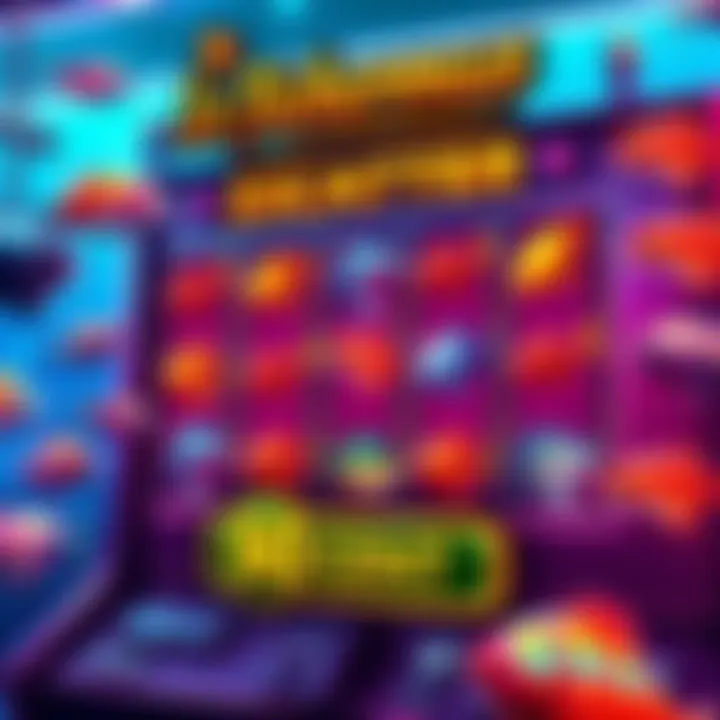 A colorful fishing game interface showing various fish and slots, highlighting a 60 cent bet option.