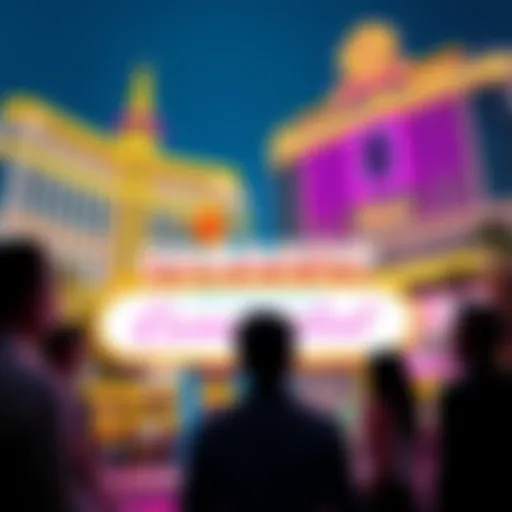 People discussing the best casino-hotel in Las Vegas, featuring Bellagio, Cosmopolitan, and Aria signs in the background.